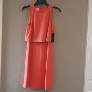 Beautiful Coral Vermillion Donna Morgan dress